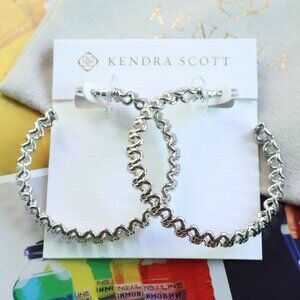 New Kendra Scott Fallyn Hoop Earrings Silver